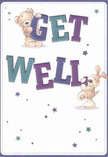 A burst of joyful encouragement shines from this get well card, inspired by the tranquil yet lively vibe of Greenwich. Jumping playfully from the creamy canvas, a friendly teddy bear and a cheerful puppy work together to hold and balance the exuberant 'Get Well' lettering. Their fur-soft and richly textured-invites a feeling of comfort, each brushstroke filled with the same attentive care you'd find in a Greenwich Flowers bouquet prepared for delivery along the riverside. Deep indigo and vibrant teal bring a celebratory energy to the letters, while scattered stars in gentle blues and purples twinkle across the design, adding a sense of magical possibility. The overall mood is one of gentle optimism-mirroring the supportive conversations and thoughtful gestures exchanged in Greenwich neighbourhoods. Warm light suffuses the card, making it feel like a ray of comfort sent straight to someone's bedside. Every element, from friendly faces to luminous colours, makes this card a truly caring companion-ideal for lifting spirits and sharing hope across every corner of SE10.